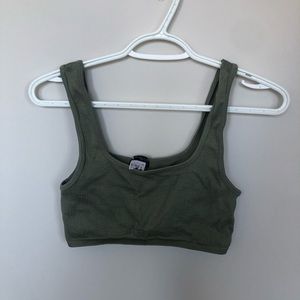 ZARA Olive M/L Bra Crop Top